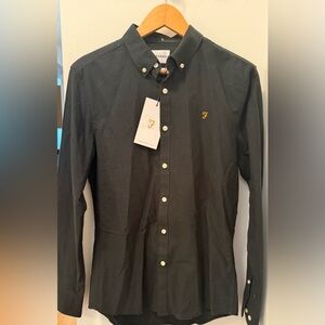 NWT Men's Farah Black Ink Button-Up Shirt